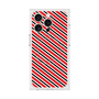 プレミアムスクエアケース with MagSafe［ Small Stripe - Red × Black ］
