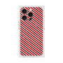 プレミアムスクエアケース with MagSafe［ Small Stripe - Red × Black ］