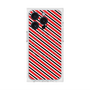 プレミアムスクエアケース with MagSafe［ Small Stripe - Red × Black ］