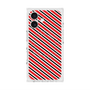 プレミアムスクエアケース with MagSafe［ Small Stripe - Red × Black ］