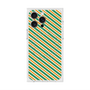 プレミアムスクエアケース with MagSafe［ Small Stripe - Green × Orange ］