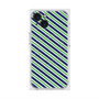 プレミアムスクエアケース with MagSafe［ Small Stripe - Navy × Green ］