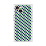 プレミアムスクエアケース with MagSafe［ Small Stripe - Navy × Green ］