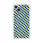 プレミアムスクエアケース with MagSafe［ Small Stripe - Navy × Green ］