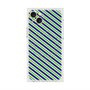 プレミアムスクエアケース with MagSafe［ Small Stripe - Navy × Green ］