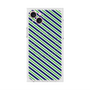 プレミアムスクエアケース with MagSafe［ Small Stripe - Navy × Green ］