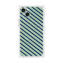 プレミアムスクエアケース with MagSafe［ Small Stripe - Navy × Green ］