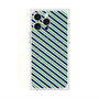 プレミアムスクエアケース with MagSafe［ Small Stripe - Navy × Green ］