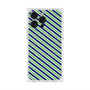 プレミアムスクエアケース with MagSafe［ Small Stripe - Navy × Green ］