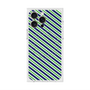 プレミアムスクエアケース with MagSafe［ Small Stripe - Navy × Green ］