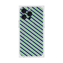 プレミアムスクエアケース with MagSafe［ Small Stripe - Navy × Green ］