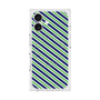 プレミアムスクエアケース with MagSafe［ Small Stripe - Navy × Green ］