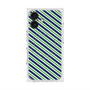 プレミアムスクエアケース with MagSafe［ Small Stripe - Navy × Green ］