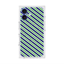 プレミアムスクエアケース with MagSafe［ Small Stripe - Navy × Green ］