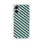 プレミアムスクエアケース with MagSafe［ Small Stripe - Navy × Green ］