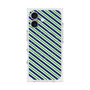プレミアムスクエアケース with MagSafe［ Small Stripe - Navy × Green ］