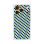 プレミアムスクエアケース with MagSafe［ Small Stripe - Navy × Green ］