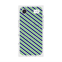 プレミアムスクエアケース with MagSafe［ Small Stripe - Navy × Green ］