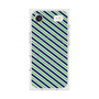プレミアムスクエアケース with MagSafe［ Small Stripe - Navy × Green ］
