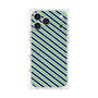 プレミアムスクエアケース with MagSafe［ Small Stripe - Navy × Green ］