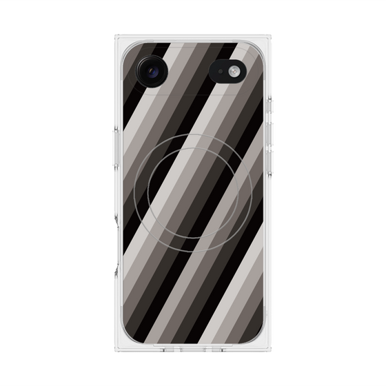 プレミアムスクエアケース with MagSafe［ Middle Stripe - Black ］