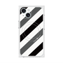 プレミアムスクエアケース with MagSafe［ Big Stripe - Black × Gray ］