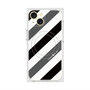 プレミアムスクエアケース with MagSafe［ Big Stripe - Black × Gray ］