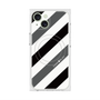 プレミアムスクエアケース with MagSafe［ Big Stripe - Black × Gray ］