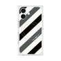 プレミアムスクエアケース with MagSafe［ Big Stripe - Black × Gray ］