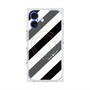 プレミアムスクエアケース with MagSafe［ Big Stripe - Black × Gray ］