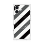プレミアムスクエアケース with MagSafe［ Big Stripe - Black × Gray ］