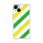 プレミアムスクエアケース with MagSafe［ Big Stripe - Green × Yellow ］