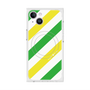 プレミアムスクエアケース with MagSafe［ Big Stripe - Green × Yellow ］