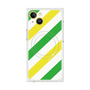 プレミアムスクエアケース with MagSafe［ Big Stripe - Green × Yellow ］
