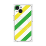 プレミアムスクエアケース with MagSafe［ Big Stripe - Green × Yellow ］