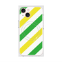 プレミアムスクエアケース with MagSafe［ Big Stripe - Green × Yellow ］