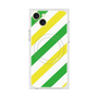 プレミアムスクエアケース with MagSafe［ Big Stripe - Green × Yellow ］