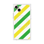 プレミアムスクエアケース with MagSafe［ Big Stripe - Green × Yellow ］