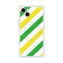 プレミアムスクエアケース with MagSafe［ Big Stripe - Green × Yellow ］