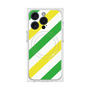 プレミアムスクエアケース with MagSafe［ Big Stripe - Green × Yellow ］