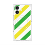 プレミアムスクエアケース with MagSafe［ Big Stripe - Green × Yellow ］