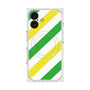 プレミアムスクエアケース with MagSafe［ Big Stripe - Green × Yellow ］