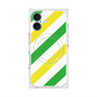 プレミアムスクエアケース with MagSafe［ Big Stripe - Green × Yellow ］