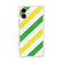 プレミアムスクエアケース with MagSafe［ Big Stripe - Green × Yellow ］