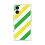 プレミアムスクエアケース with MagSafe［ Big Stripe - Green × Yellow ］