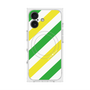 プレミアムスクエアケース with MagSafe［ Big Stripe - Green × Yellow ］