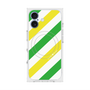 プレミアムスクエアケース with MagSafe［ Big Stripe - Green × Yellow ］