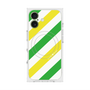 プレミアムスクエアケース with MagSafe［ Big Stripe - Green × Yellow ］