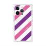 プレミアムスクエアケース with MagSafe［ Big Stripe - Purple × Pink ］
