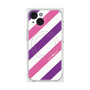 プレミアムスクエアケース with MagSafe［ Big Stripe - Purple × Pink ］